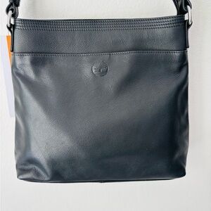 Timberland Small Black Leather Crossbody Shoulder Bag